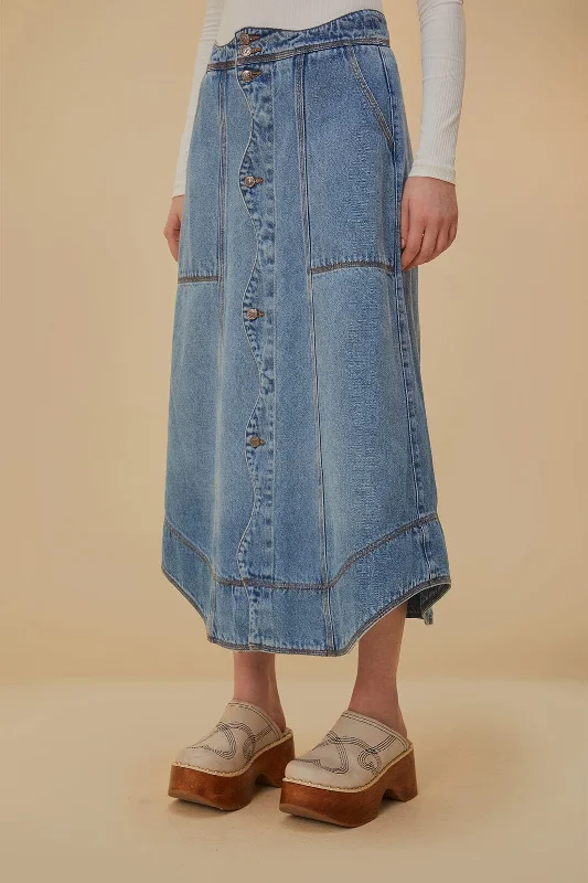 Denim Wave Skirt