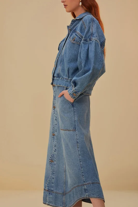 Denim Wave Skirt