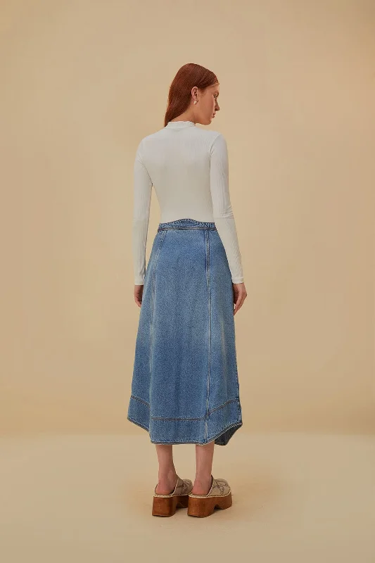 Denim Wave Skirt