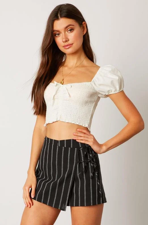 Get Ready Black Striped Skort