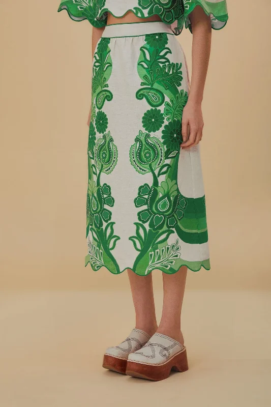 Green Color Festival Euroflax™ Midi Skirt