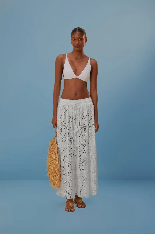 White Eyelet Maxi Skirt