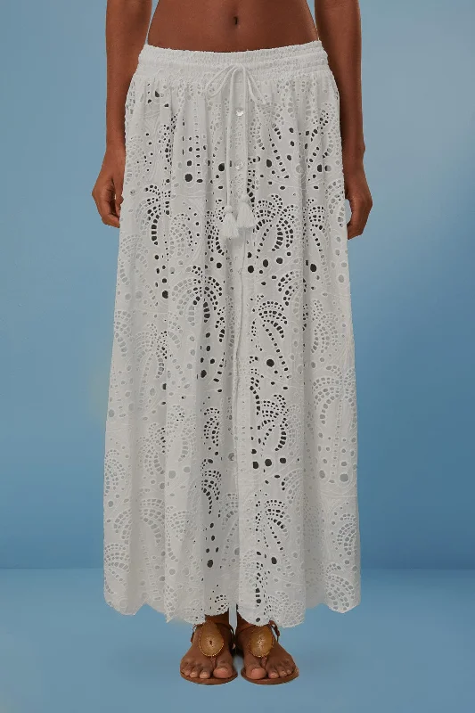 White Eyelet Maxi Skirt