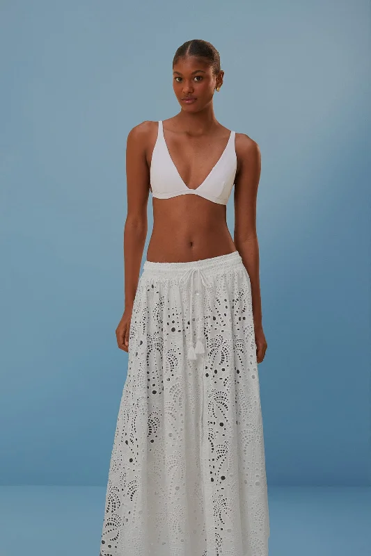 White Eyelet Maxi Skirt