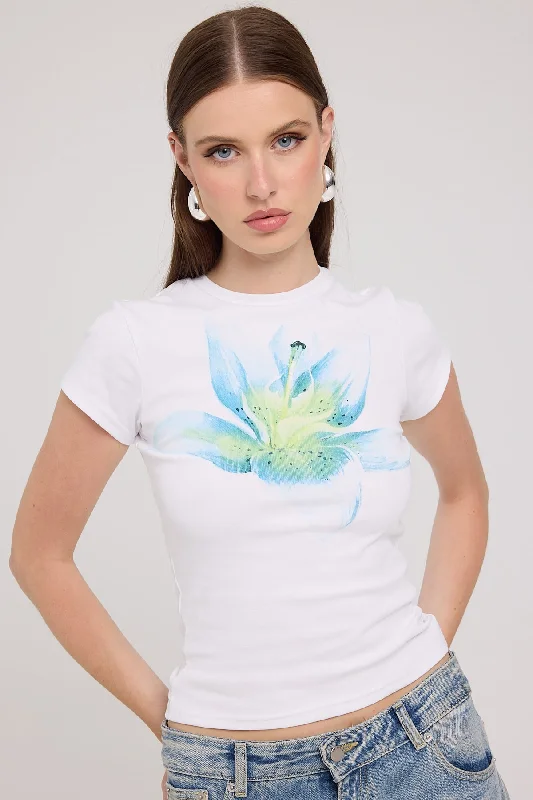 Luck & Trouble Ocean Mallow Baby Tee White / Blue