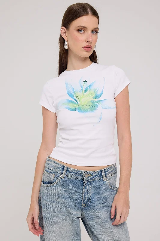 Luck & Trouble Ocean Mallow Baby Tee White / Blue