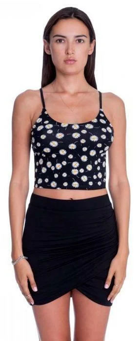 Lush Malibu Party Black Tulip Hem Mini Skirt