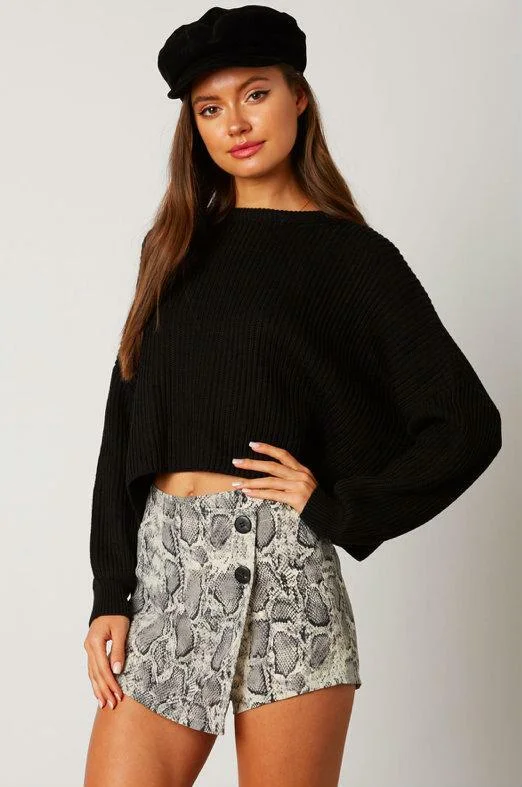 Make Me Better Grey Snake Print Skort