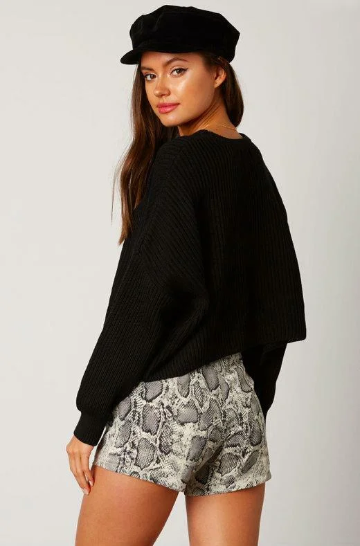 Make Me Better Grey Snake Print Skort