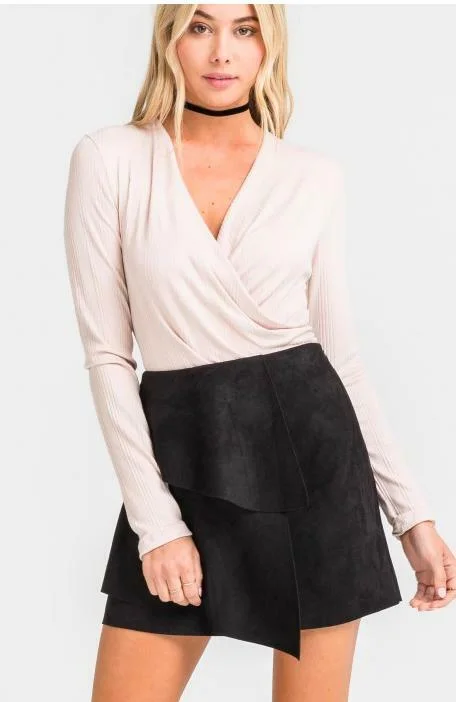 Mirabella Black Suede Skirt