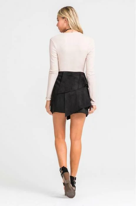 Mirabella Black Suede Skirt