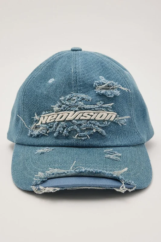 Neovision Eternal Distressed Dad Cap Mid Blue Denim