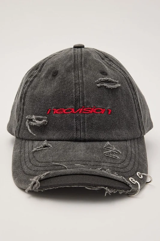 Neovision Travesty Distressed Dad Cap Washed Black