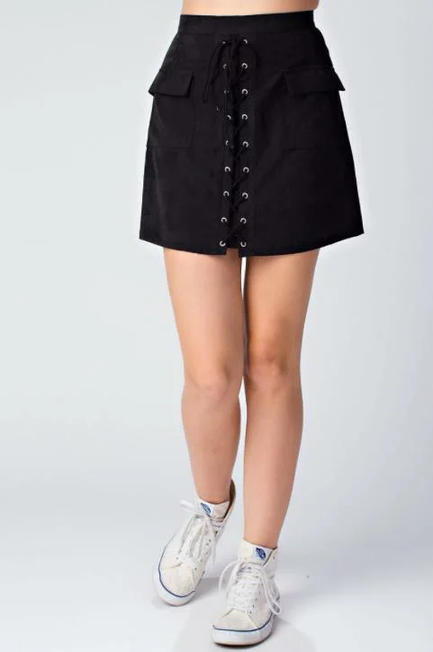 Sawyer Black Suede Mini Skirt