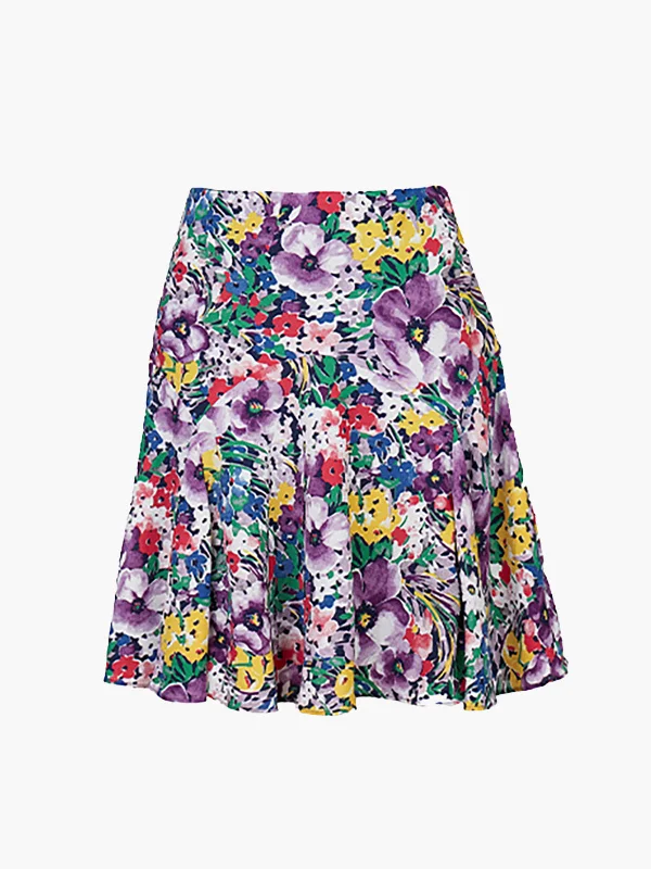 Vintage Floral Flowy Mini Skirt