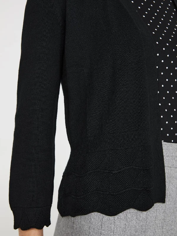 Pointelle Detail Bolero Sweater