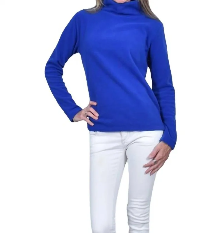 Acadia Fleece Top In Royal