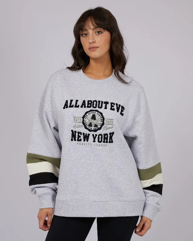 All About Eve Ski Run Oversized Crew Grey Marle