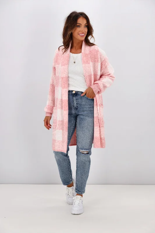 Avamia Nova Cardigan Pink Check