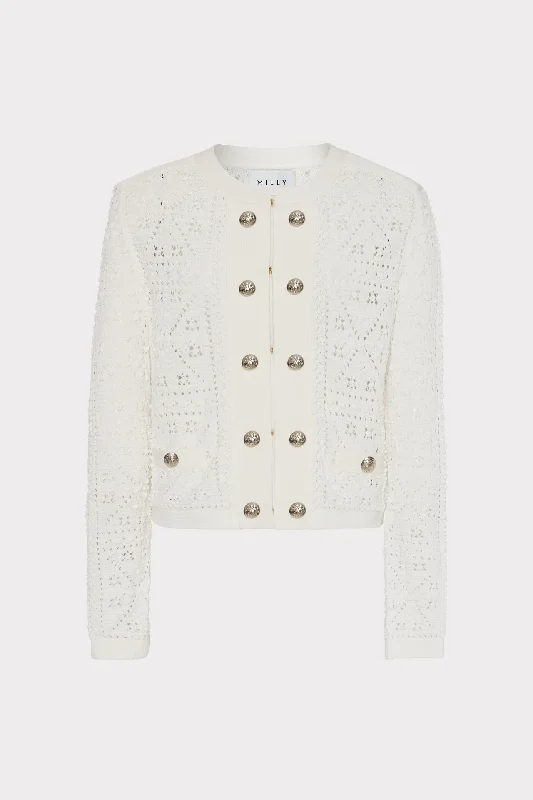 Bubble Pointelle Knit Jacket