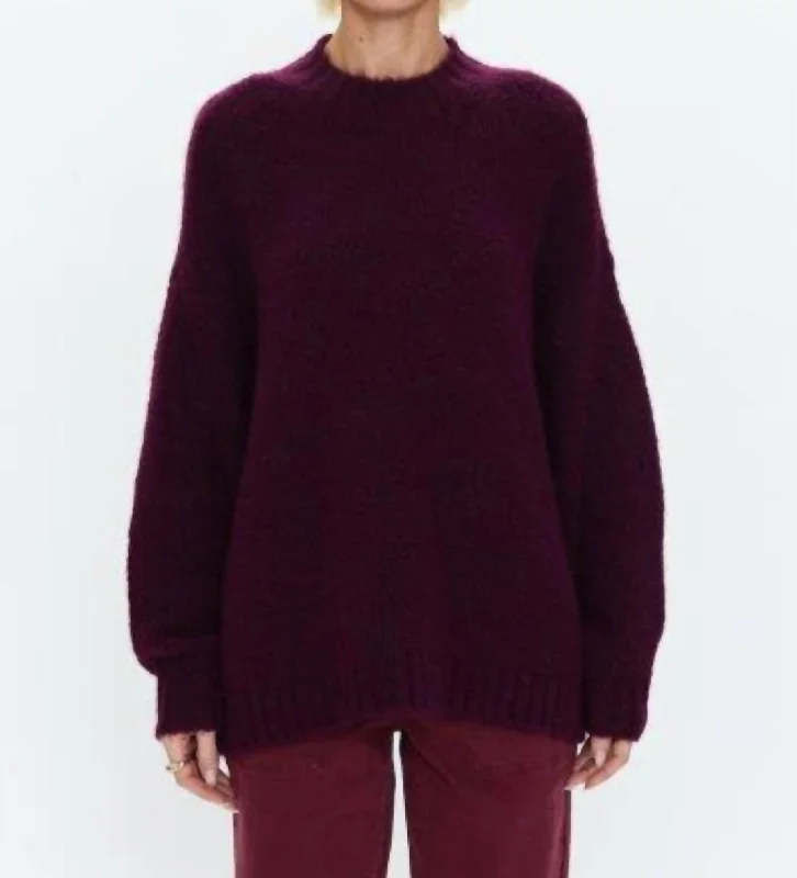 Carlen Pullover In Aubergine