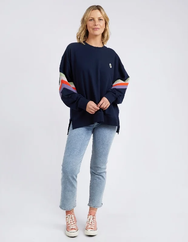 Elm Lined Up Crew Navy