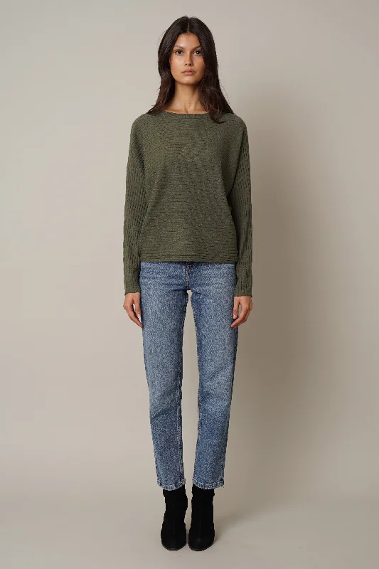 Flat Ribbed Dolman Sweater