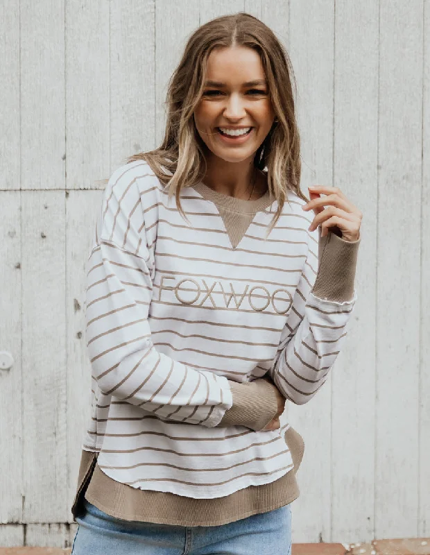 Foxwood Simplified Stripe Crew Natural