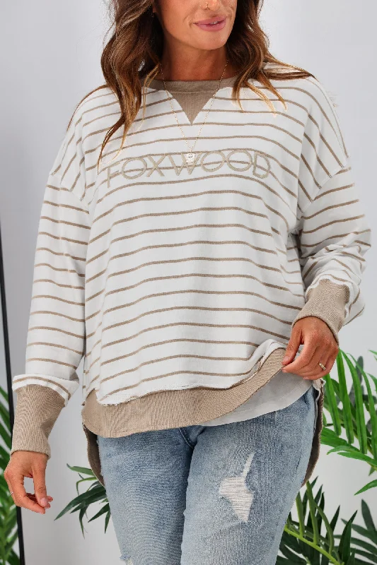 Foxwood Simplified Stripe Crew Natural