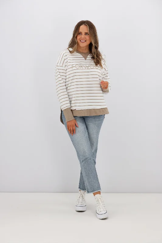 Foxwood Simplified Stripe Crew Natural