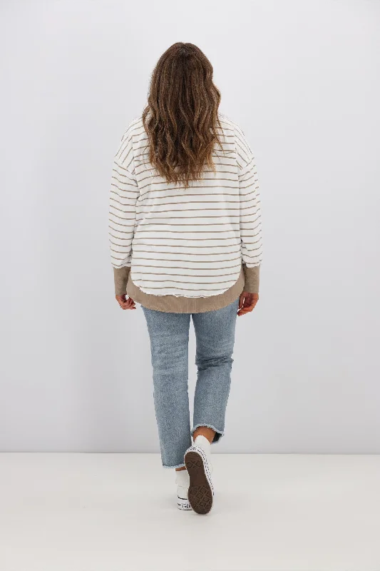 Foxwood Simplified Stripe Crew Natural