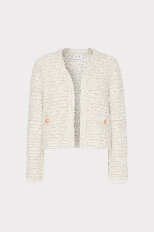 Knit Textured Boucle Cardigan Jacket