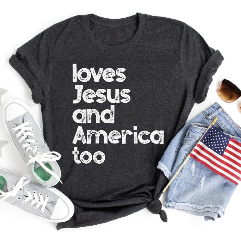 Loves Jesus and America Too Graphic Tee