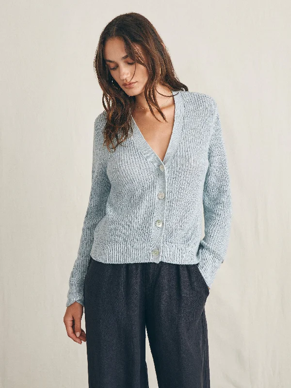 Miramar Linen Cardigan - Chalk Blue