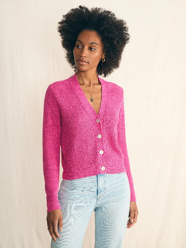 Miramar Linen Cardigan - Cone Flower