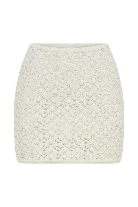 Murphy A-Line Knit Mini Skirt - White