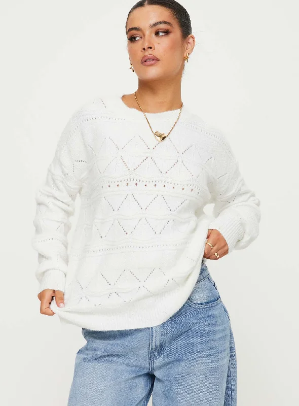 Pierce Pointelle Jumper Cream