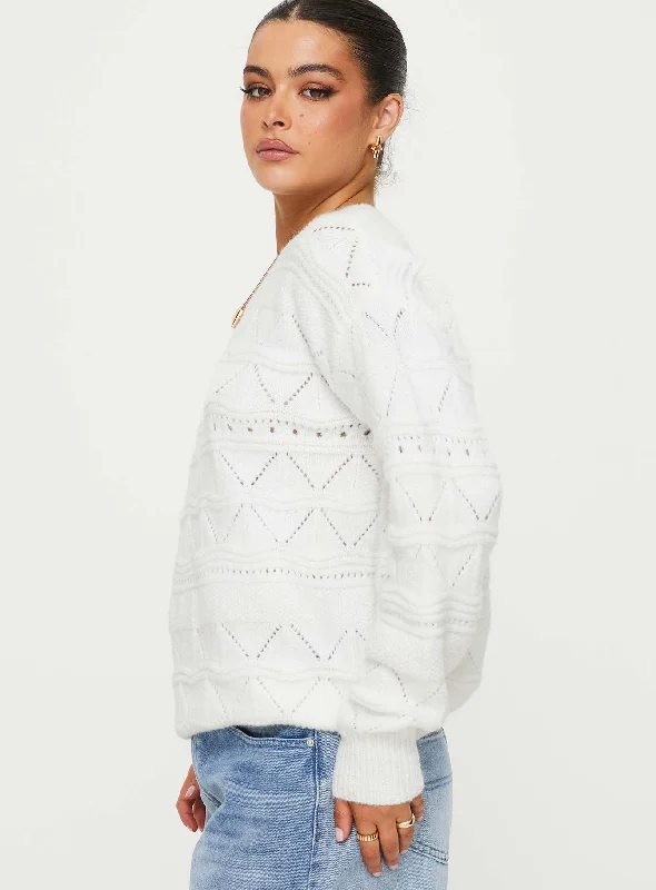 Pierce Pointelle Jumper Cream