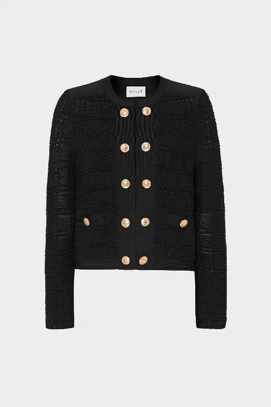 Pointelle Textured Knit Jacket