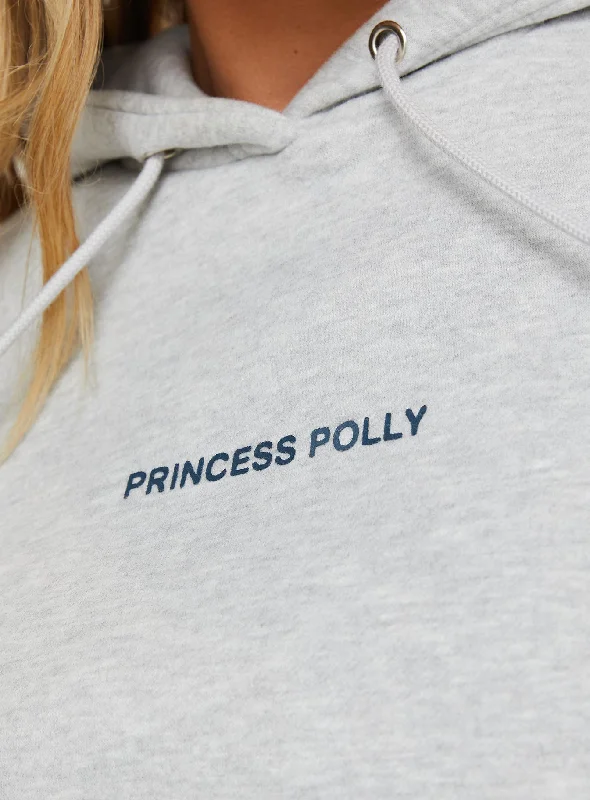 Princess Polly Hooded Sweatshirt Bubble Text Grey Marle / Slate