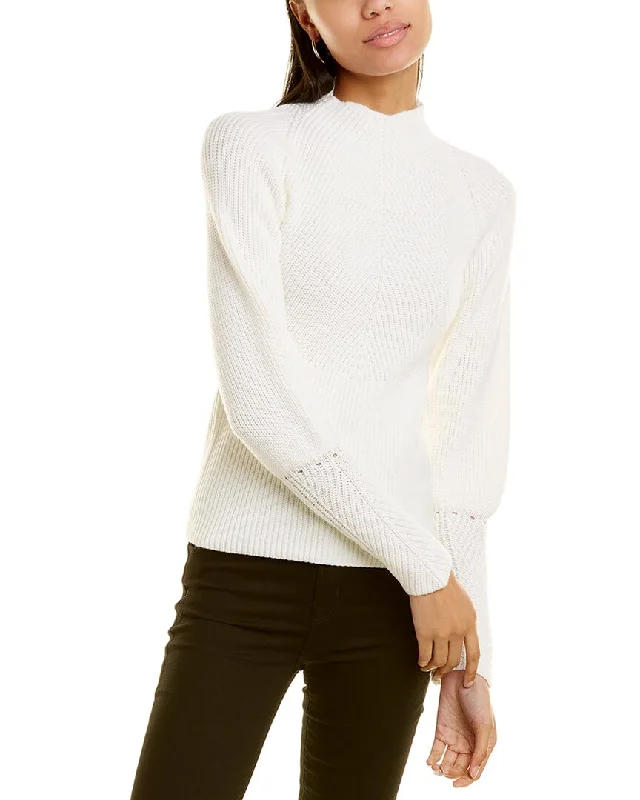 Rebecca Taylor Backless Mock Neck Wool Sweater