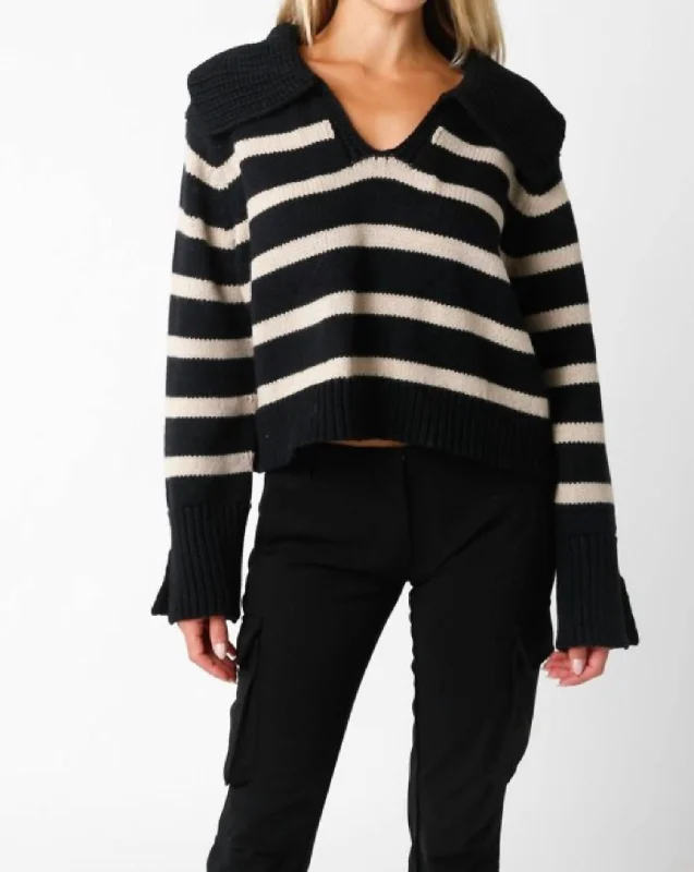 Striped Sweater In Black