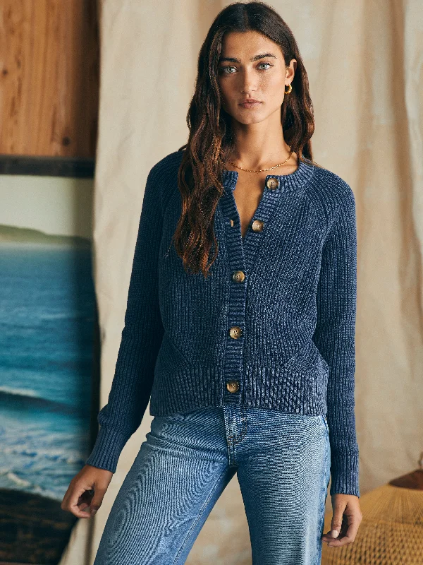 Sunwashed Fisherman Cardigan - Mood Indigo