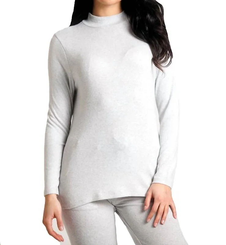 Supersoft Mock Neck Pullover In Frost