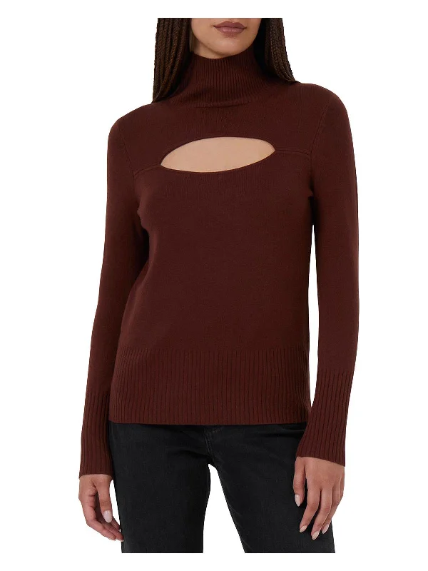 Womens Cutout Turtleneck Blouse