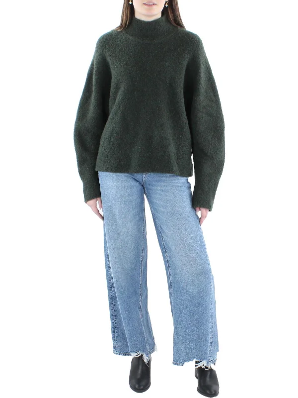 Womens Yak Blend Boucle Turtleneck Sweater