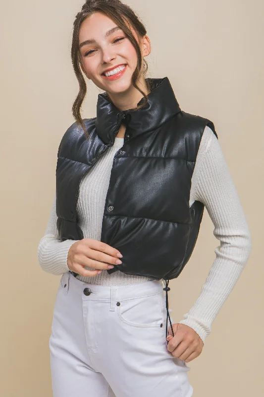 Cara Cropped Puffer Vest