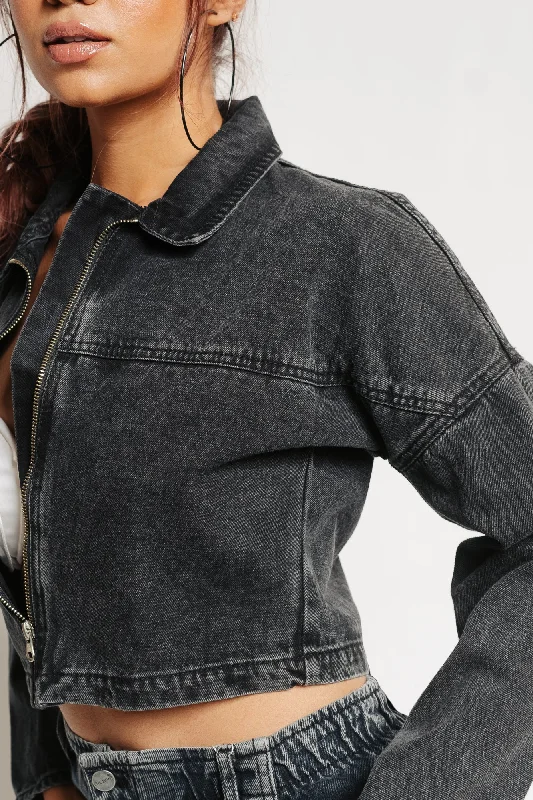 Charcoal Washed Denim Jacket