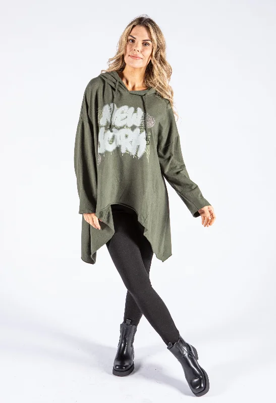 Graphic High Low Hem Hoodie