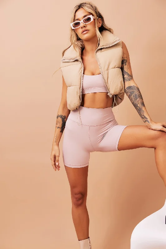 Running Around Puff Vest - Beige